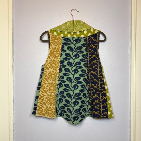 Moth Anthropologie Wool Blend Flowy Boho Floral Patchwork Vest Size Small - Picture 5 of 5